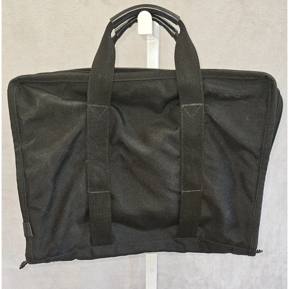 TUMI Black Ballistic Nylon Zip Around Expandable Document Organizer Briefcase